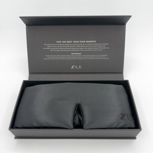 ZILK Sleep Deep Restoration Silk Sleep Mask | 100% Mulberry Silk (25-Momme), Smooth & Cooling | Light-Blocking Design with Gentle, Even Pressure | Adjustable Fit for Restful Sleep – Black