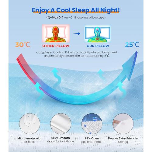 Ultra Pain Relief Cooling Pillow for Neck Support, Adjustable Cervical Pillow Cozy Sleeping, Odorless Ergonomic Contour Memory Foam Pillows, Orthopedic Bed Pillow for Side Back Stomach Sleeper