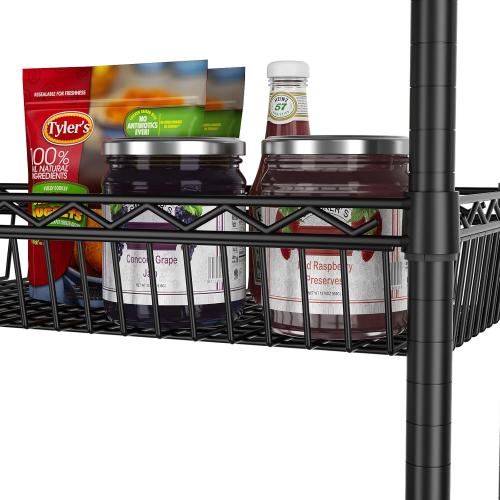 SINGAYE Shelf 6 Tier Wire Shelving Unit Adjustable Storage Shelves Big Basket Rack for Garage Kitchen Office Pantry Laundry Room Organizers13.5 D x 30 W x 65 H Black