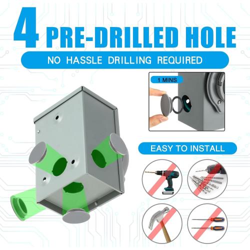Xuhal 15 FT 30 Amp Generator RV Extension Cord and Pre-Drilled Power Inlet Box 3 Prong Compatible with NEMA TT-30P/L5-30R 125V/250V Cord with Generator Interlock Kit to House STW 10 Awg, Etl Listed
