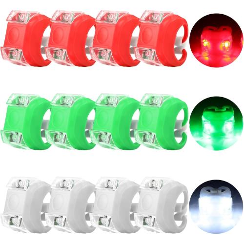 12 Pcs Navigation Lights Kayak Lights for Night LED Boating Lights with 3 Modes Safety Boat Lights and Stern Battery Operated for Boat Pontoon Yacht, Red, Green, White