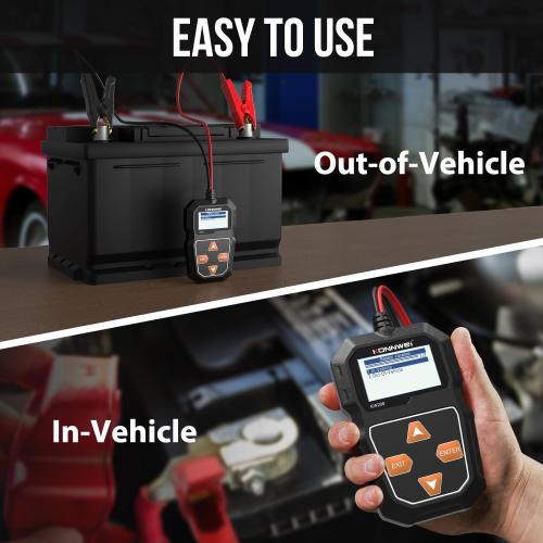 KONNWEI KW208 12V Car Battery Tester, Battery Load Tester Automotive 12V Alternator Starter Tester Digital Auto Battery Analyzer Charging Cranking System Tester for Car Truck Marine Motorcycle Boat