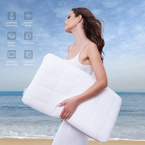 Miniluck Memory Foam Pillow,  0 pressure bonding,  slow rebound,  preventing cervical spondylosis , prevent facial wrinkles. Cooling Pillow with Washable Cover Sleeping Pillows.