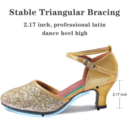 Size 9 Danceand Sway Womens Latin Dance Shoes Heeled Ballroom Salsa Tango Party Sequin Dance Shoes