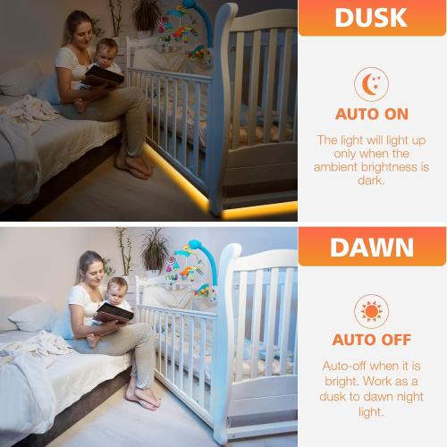 WOBANE LED Strip Lights, Motion Sensor Light Strip with Remote and Adapter, Night Light, Dimmable Function, 16.4ft Tape Lighting for Kitchen, Under Cabinet, Bedroom, Shelf, Bed, 3000K Warm White