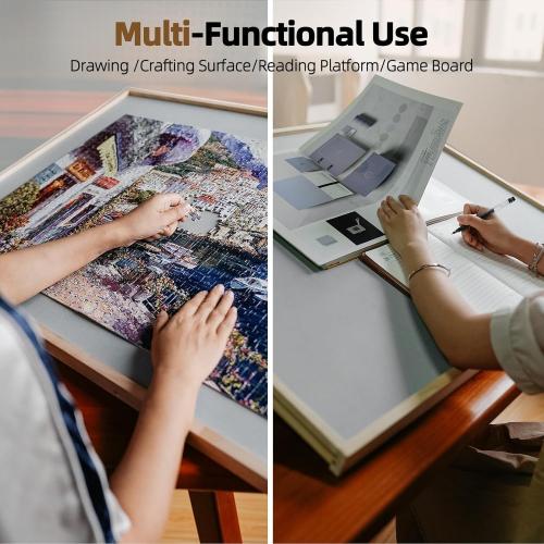 ALL4JIG 1500 Pieces 2-in-1 Tilting & Rotating Puzzle Board for Adults Gifts, Wooden Jigsaw Puzzle Table with 4 Drawers, Portable Board with Lazy Susan and Cover, 25.2 x 34.2