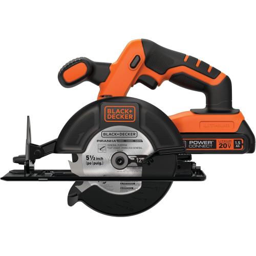 BLACK DECKER 20V MAX POWERCONNECT 5-1/2 in. Cordless Circular Saw with Battery and Charger (BDCCS20C)