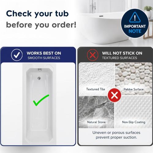 COLOR BLACK Bathtub Mat Non-Slip, 39 x 15.5 Extra Long Shower Mat with Suction Cups, Anti Mold BPA Free & Machine Washable Textured Bath Mat for Tub, Ideal for Kids, Seniors & Pregnant Women