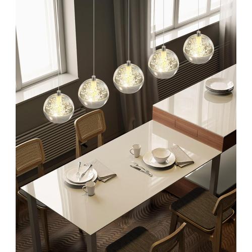 L32 x H78 Rectangular Chandeliers for Dining Room with LED Dimmable Lights Remote Control Chandeliers for Kitchen Island Modern Silver Globe Lighting Fixtures