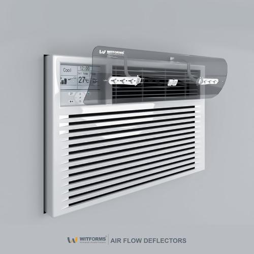 WITFORMS Window AC Air Deflector - 24 Length for TOP VENT Window Units ONLY - Transparent Design - Measure Before Purchase