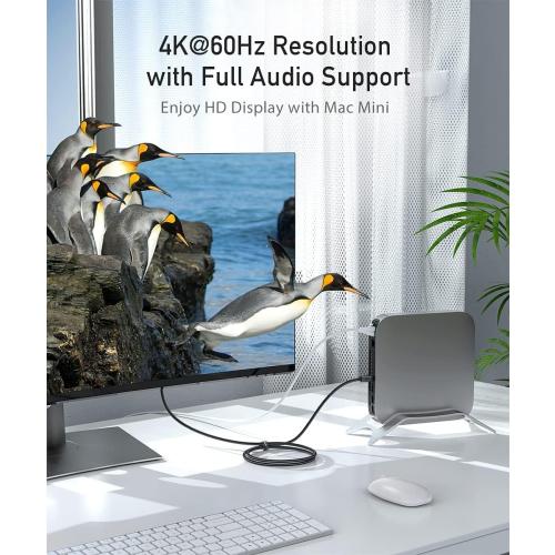 uni USB C to DisplayPort Cable for Home Office (4K@60Hz, 2K@165Hz), Sturdy Aluminum USB Type-C to DisplayPort Cable [Thunderbolt 3/4 Compatible] for MacBook Pro/Air, iPhone 15 Pro/Max, XPS, Surface
