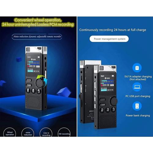 Digital Voice Recorder 8GB, USB Voice Activated Dictaphone, MP3 Player, Audio Recording Device, Built-in Microphone and Speaker for Lectures, Meetings *MISSING accessories *