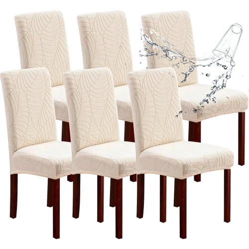 Waterproof Dining Room Chair Covers Set of 6 Slipcovers for Parson Chairs