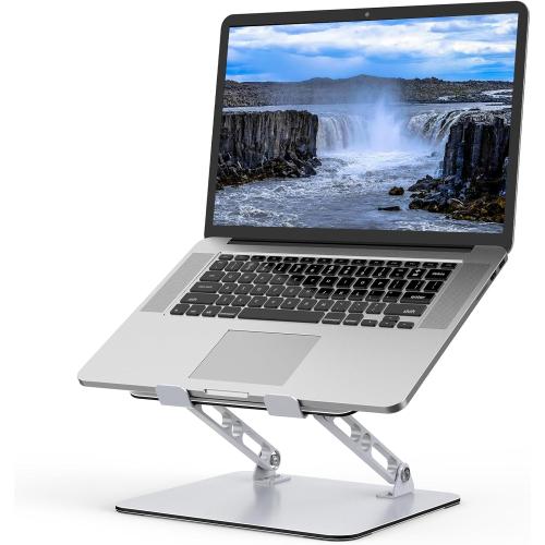Laptop Stand for Desk, Adjustable Laptop Riser, Metal Foldable Computer Stand Holder Portable Notebook Mount, Ventilated Cooling Printer Stand Compatible with 10-15.6” Laptops