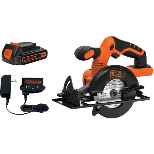 BLACK DECKER 20V MAX POWERCONNECT 5-1/2 in. Cordless Circular Saw with Battery and Charger (BDCCS20C)