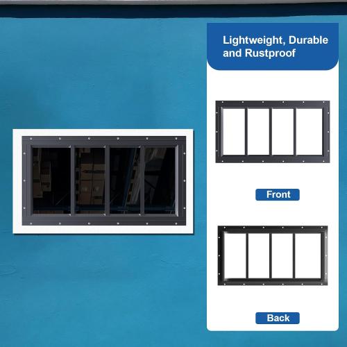 Size 10x23 2 Pack Color white  Shed Windows 10x23, Transom Window Fixed Design with Tempered Glass for Playhouses, Sheds, Garage and Chicken Coops