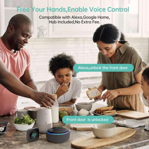 Smart Locks WiFi Deadbolt: SMONET Fingerprint Front Door Lock Keyless Entry with Keypad Electronic Digital Deadbolt Alexa Gateway Remote Control, Bluetooth APP KeyFob Code Auto-Lock for Home, Black