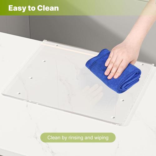 Extra Large Food Grade Cutting Boards for Kitchen Counter 24x20 inch, Polycarbonate Chopping Board with Lip, Anti-Slip Transparent Cutting Board for Countertop Protection