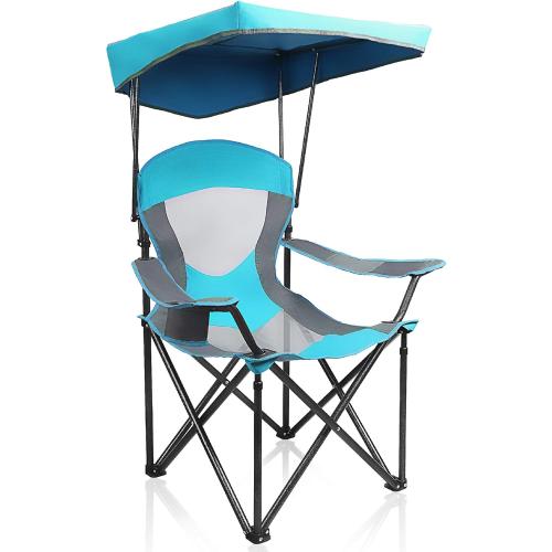 ALPHA CAMP Heavy Duty Canopy Lounge Chair Sunshade Hiking Travel Chair with Cup Holder