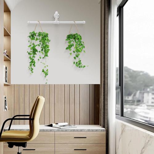 Color White Industrial Pipe Clothes Rack Floating DIY Wall Mounted, Heavy Duty Rustic Vintage Clothing Rod, Metal Garment Bar Space-Saving Hanging for Bedroom, Bathroom and Laundry Room (White)
