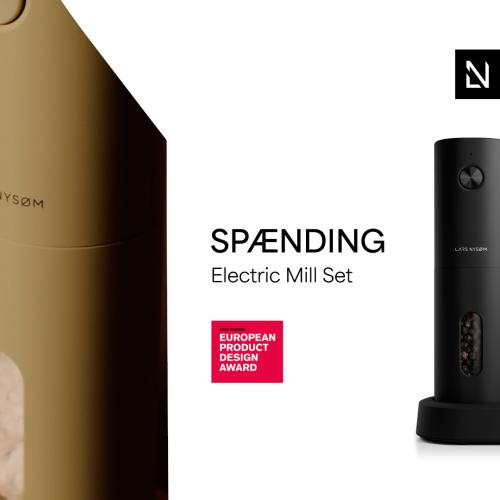 LARS NYSØM Electric Salt and Pepper Grinder Set, USB Rechargeable, Automatic Salt and Pepper Mills, Spice Shakers Refillable with LED Light, Adjustable Coarseness, Ceramic Grinder (Butter Cream)