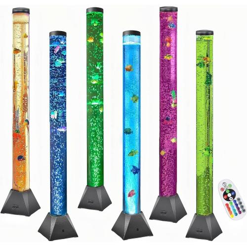 MISSING THE FISH CALOVER 4FT Sensory Fish Bubble Tube Lamp – Soothing Aquarium Night Light for Calming Autism & ADHD, Stress Relief for Kids, Adults, Relaxing Home Décor