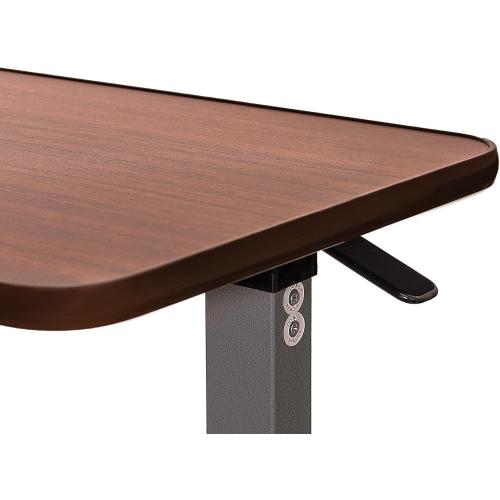 Vaunn Medical Pneumatic Adjustable Overbed Bedside Table With Wheels (Hospital and Home Use)