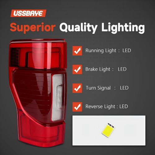 LED Tail Lights Compatible with 2020 2021 2022 Ford F250/F350 Super Duty LARIAT/King Ranch/Platinum/Limited taillights Assembly LC3Z13405E FO2800282 (Blindsport Bracket & Left Driver Side)