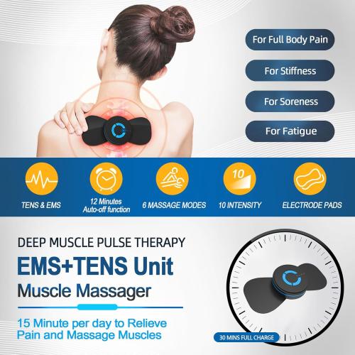 Wireless Tens Laser Device. KTS Neck Massager,Tissue back massager. Rechargeable Intelligent TENS Unit Muscle Stimulator for Pain Relief - FSA or HSA Eligible Deep Tissue EMS Massager Management for Back, Neck, Arm Electronic Pulse Machine