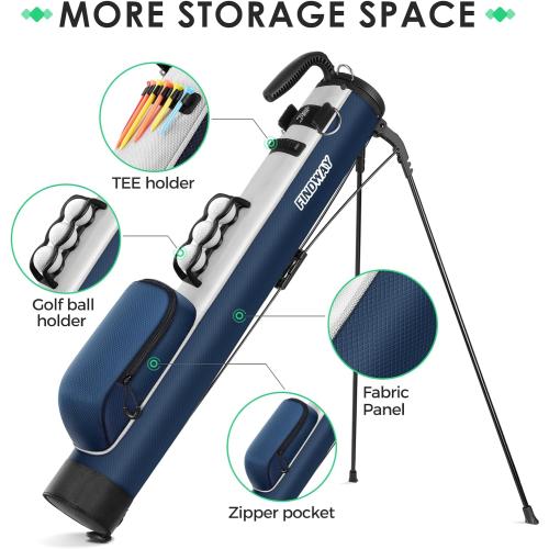 Findway Golf Stand Bag, Small Golf Bag for The Driving Range, Par 3 and Executive Courses, Lightweight Golf Club Carry Bag with Ball Holder and Pockets for Men Women