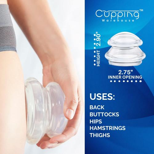 Cupping Warehouse Advanced (Hard) Supreme 2 X Large DEEP PRO 6065 Professional Cupping Therapy Set- Myofascial Cupping Set- Harder Silicone Cupping Set- Cupping Set Massage Therapy Cups