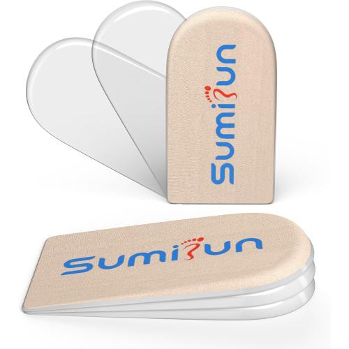 Sumifun Heel Lift, 3-Layer Gel Shoe Lifts for Women Uneven Legs, Adjustable Orthopedic Heel Lifts for Heel Pain and Leg Length Discrepancy, Heel Wedge Inserts 1/8 2/8 3/8 (Size L, Beige)