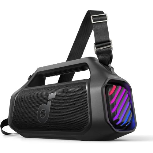 soundcore Boom 2 Plus By Anker, Outdoor Speaker, 140W, 2 2 Channel, BassUp 2.0, 20H Playtime, Fast Charge, IPX7 Waterproof, RGB Lights, Power Bank, Bluetooth 5.3, Portable for Outdoors, Camping, Beach