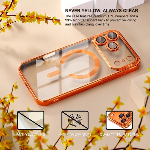 Misea Magnetic for iPhone 17 Pro Max Case Compatible MagSafe Orange
