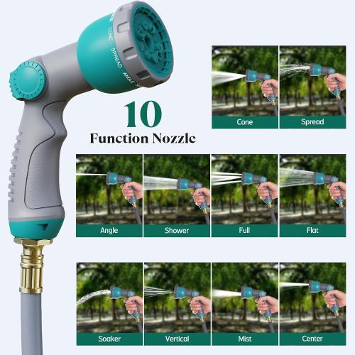 1/2 x 100 ft Retractable Garden Hose Reel, Any Length Lock & 180°Swivel | All-weather Garden Hose Reel Wall Mount for Outside, Retractable Hose with 10-Pattern Nozzle for Cleaning, Watering