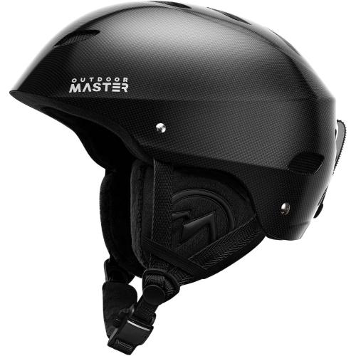 OutdoorMaster Kelvin Carbon Fiber Ski Helmet - Snowboard Helmet for Men, Women & Youth