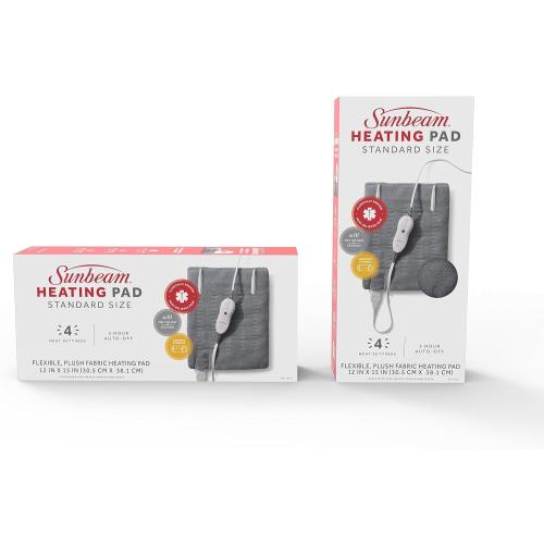 Sunbeam Premium Sunbeam Heating Pad with Compact Storage, Standard Size, Gray