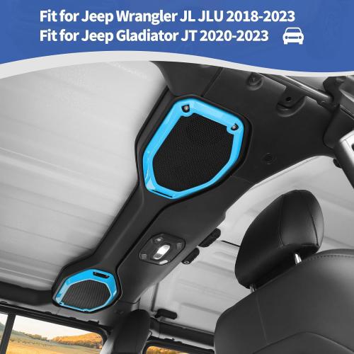 RT-TCZ for Wrangler JL Top Roof Speaker Cover Trim for Jeep Wrangler JL JLU Gladiator JT 2018-2023 Baby Blue Interior Accessories 2pcs