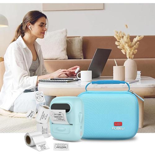 FBLFOBELI Hard Case for MARKLIFE P50 / Phomemo M110 Label Maker Machine with Tape Barcode Label Printer (Blue, Case Only)