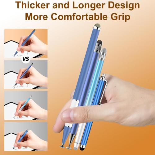 Bopomofo Stylus Pen for Touchscreen,5 PCS 2-in-1 Magnetic Stylus Pen High Sensitivity & Precision Stylus,Extended Pen Body Design,Compatible with Touch Screens(9 Tips   3 Magnetic Sheets)