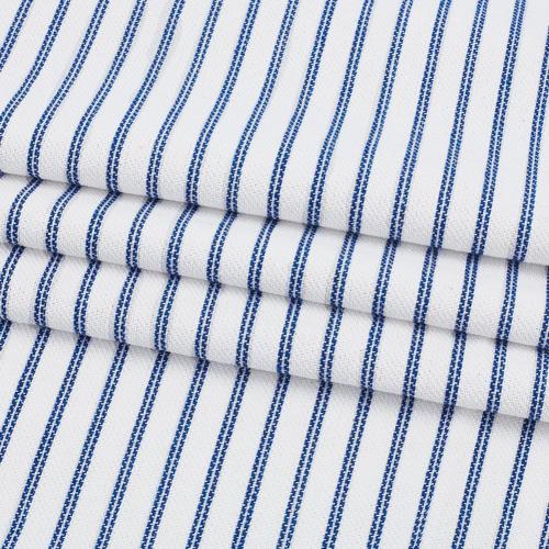 AHANDMAKER Blue White Striped Fabric Woven Ticking Strip Line Pattern Polyester Fabrics for Upholstery Table Cloths Pillows Cushions Sewing Supplies,