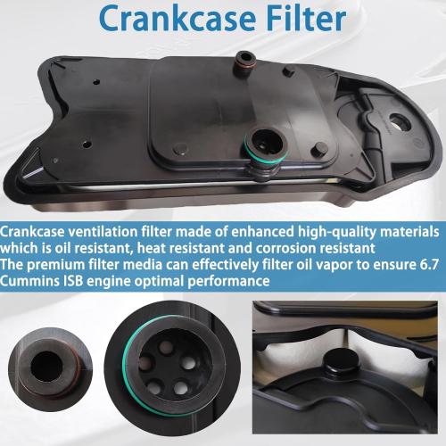 Crankcase Ventilation Filter Fits for 2008-2024 Ram 2500 3500 4500 5500, Crankcase Breather Filter for 6.7 Cummins ISB Engine, CCV Filters Replace CV52001 68002433AB 4936636 904-418