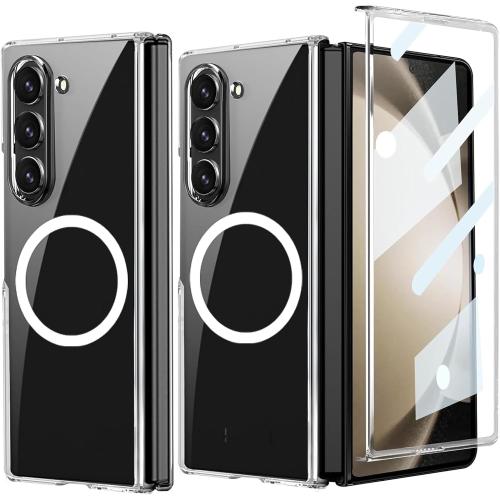 for Galaxy Z Fold 7 Case Compatible with MagSafe, Bulit-in Tempered Glass Screen Protector