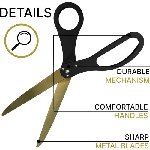 Black and gold 25 New Edition Black Big Scissors for Ribbon Cutting Ceremony Grand Opening Scissors for Cutting Ribbon 25 Inch