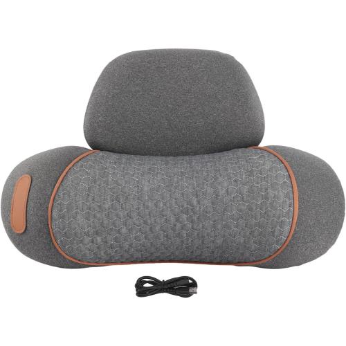 Neck Support Pillow Memory Foam with Detachable Pillowcase, Grey, USB Plug in 3 Temperatures - Soothing Heat Function, Customizable Comfort for Sleeping and Relaxation
