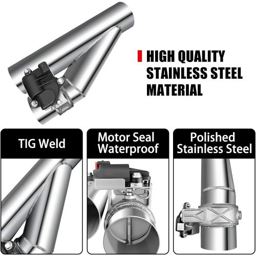 2.5 Inch Electric Exhaust Cutout with Elbow Valved Muffler Valvetronic Exhaust Valve Kit