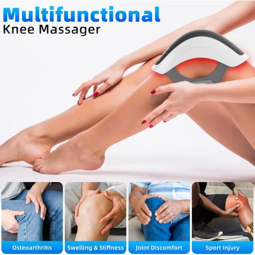 LaseLocks Knee Massager, Heat and Vibration Knee Pain Relief for Relax Tight Muscles and Helps Minor Joint Stiffness and Discomfort (Beige)