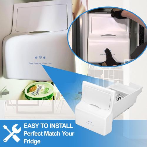 Upgraded 241860803 Refrigerator Ice Bucket Compatible with Frigidaire Ice Maker Replacement Ice Bin Container Auger Assembly AP4300918 LFSS2612TF0 FFSS2615TS0 FFHS2611PFEA LFSS2612TE0 Ice Maker Parts