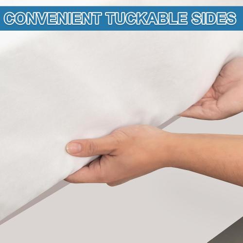 OUTCREATOR® Saddle Style Bed Pad with Tuck-in Sides, 34 x 76 Reusable Incontinence Underpad, Absorbent Waterproof Washable Quilted Tuckable Mattress Protector for Adults, Elderly, Kids, Pets (Gray)