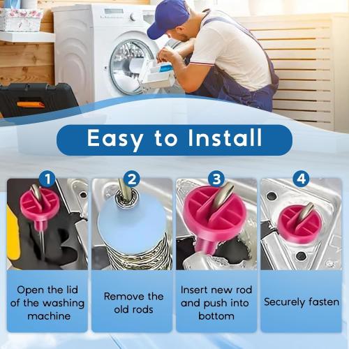 2025 Upgraded DC97-16350U DC97-16350T Washer Suspension Rods for Samsung WA50R5200AW/US WA50R5400AV/US WA45T3200AW/A4 WA45N3050AW/A4 WA50R5400AW/US Washing Machine Replace DC97-05280W DC97-16350S 4PCS